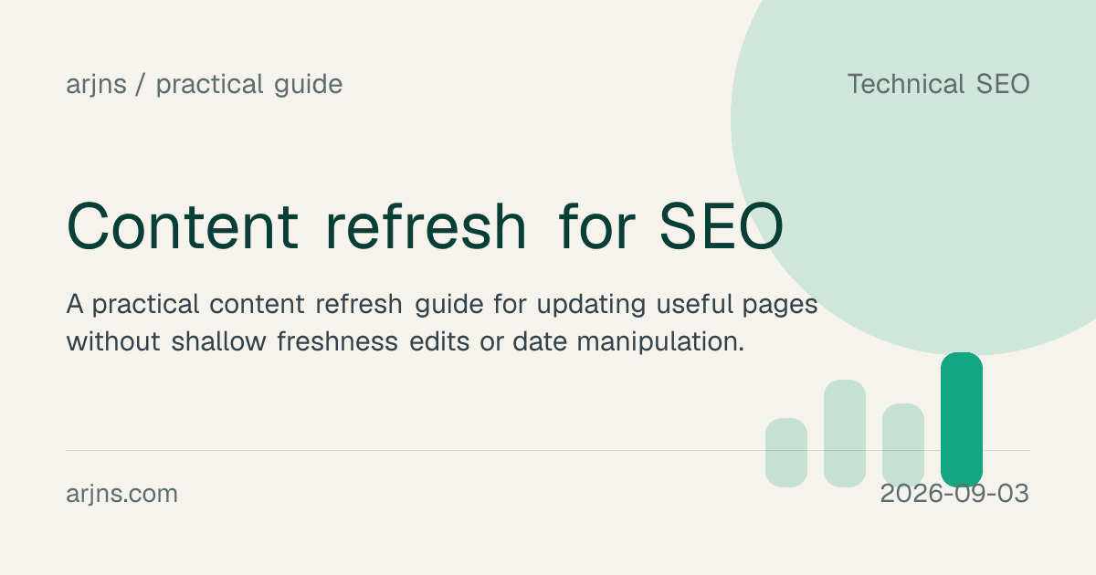 Content refresh for SEO