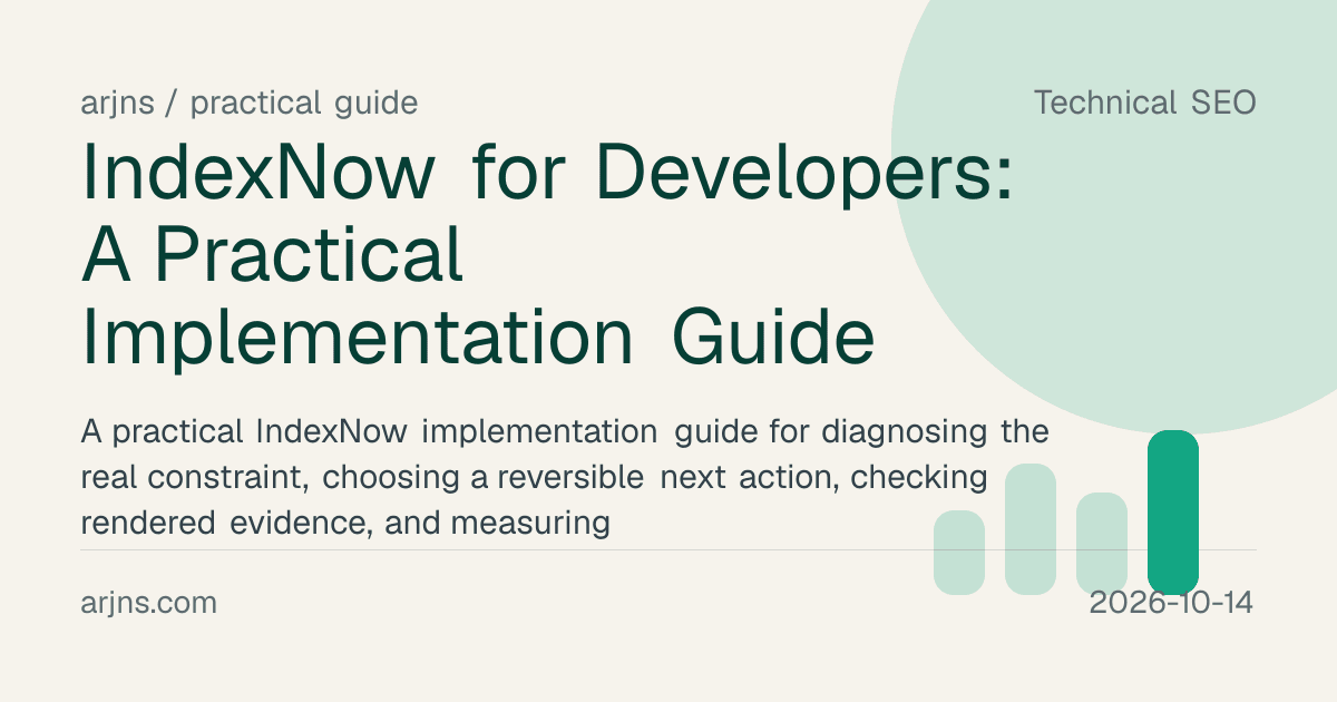 IndexNow for Developers: A Practical Implementation Guide