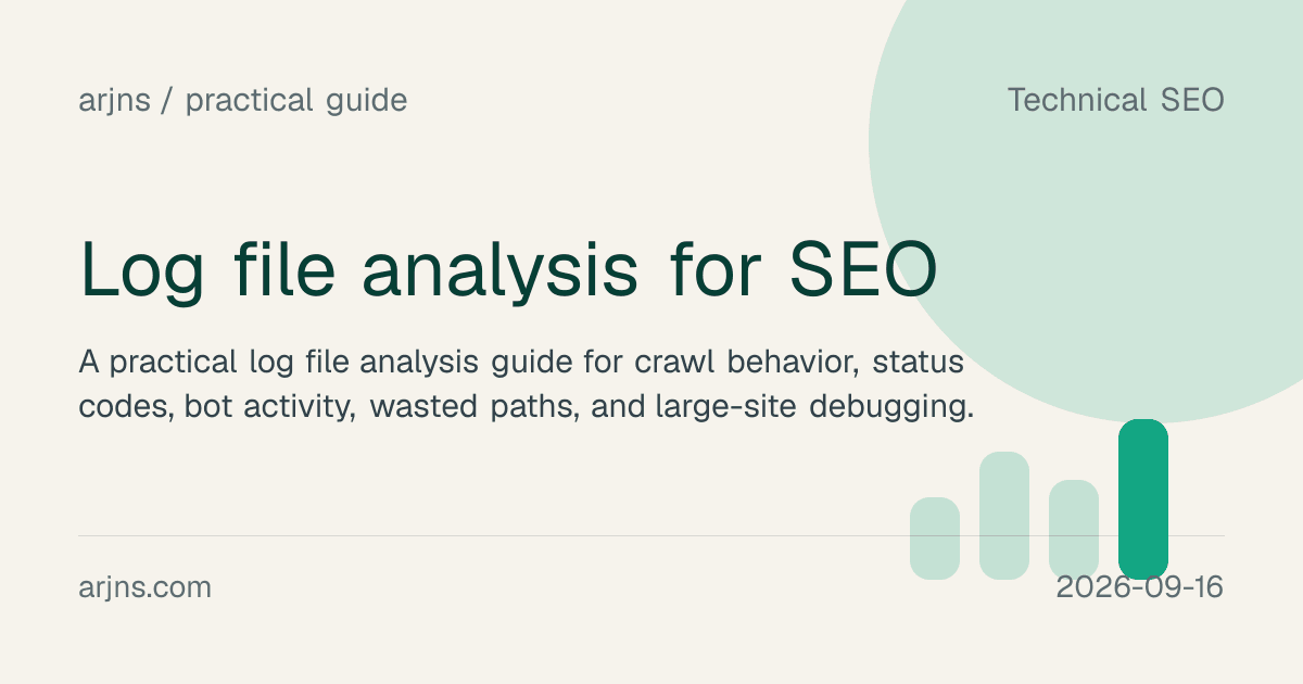 Log file analysis for SEO