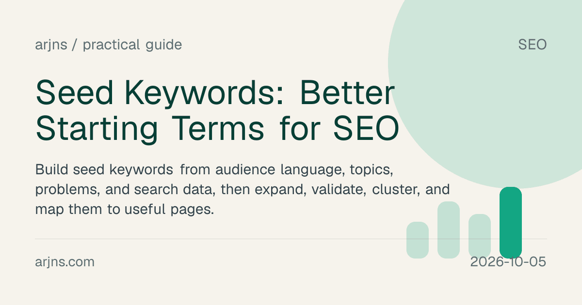 Seed Keywords: Better Starting Terms for SEO