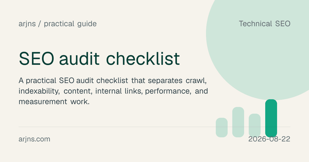 SEO audit checklist