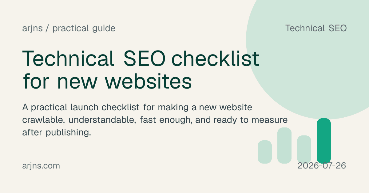 Technical SEO checklist for new websites