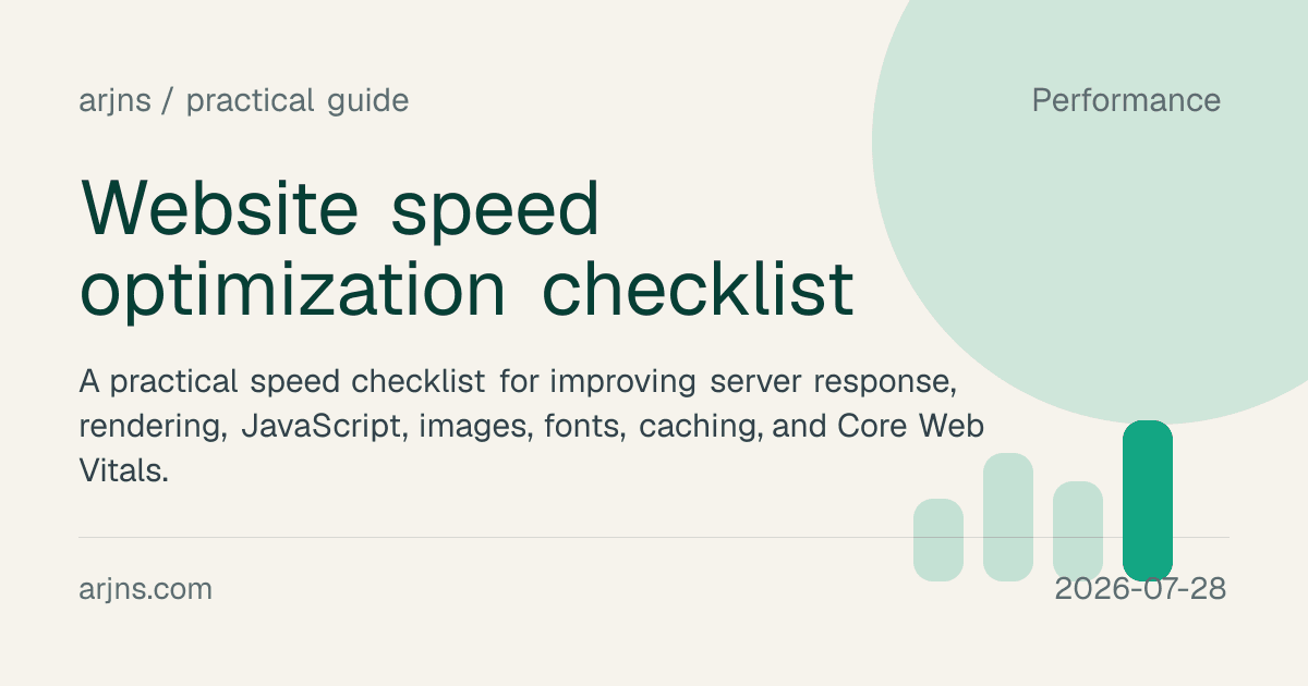 Website speed optimization checklist